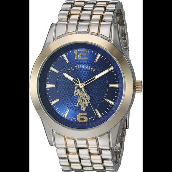 U.S. Polo Assn. Men's Analog-Quartz Watch with Alloy Strap, Two Tone - Picture 1 of 3